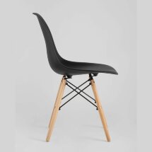 Стул Eames SIMPLE DSW черный, литой полипропилен, стальной каркас, натуральный массив бука