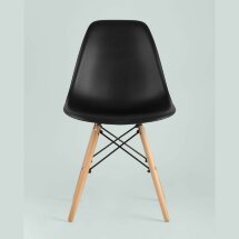 Стул Eames SIMPLE DSW черный, литой полипропилен, стальной каркас, натуральный массив бука