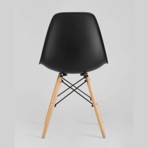 Стул Eames SIMPLE DSW черный, литой полипропилен, стальной каркас, натуральный массив бука