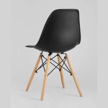 Стул Eames SIMPLE DSW черный, литой полипропилен, стальной каркас, натуральный массив бука
