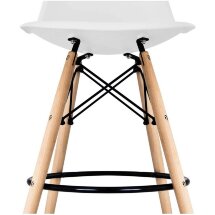 Стул барный Stool Group DSW, белый пластик ножки из массива дерева