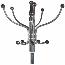 Вешалка-стойка BRABIX &quot;CR-318&quot;, металл/мрамор, 1,8 м, на диске диаметром 36 см, 5 крючков+4 дополнительных, орех, 601743
