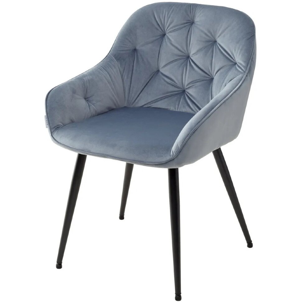 Стул BREEZE BLUVEL-06 BLUE, велюр/ черный каркас М-City Стул BREEZE BLUVEL-06 BLUE, велюр/ черный каркас М-City