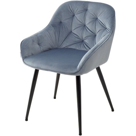 Стул BREEZE BLUVEL-06 BLUE, велюр/ черный каркас М-City 