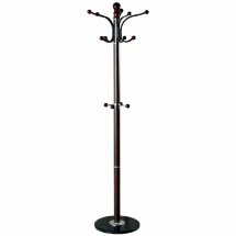 Вешалка-стойка BRABIX &quot;CR-274&quot;, металл/мрамор, 1,8 м, на диске диаметром 36 см, 5 крючков + 4 дополнительных, венге, 601744