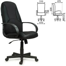 Кресло офисное BRABIX &quot;City EX-512&quot;, кожзаменитель черный, ткань черная, TW, 531407