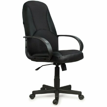 Кресло офисное BRABIX &quot;City EX-512&quot;, кожзаменитель черный, ткань черная, TW, 531407 Черный