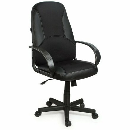 Кресло офисное BRABIX &quot;City EX-512&quot;, кожзаменитель черный, ткань черная, TW, 531407 Черный