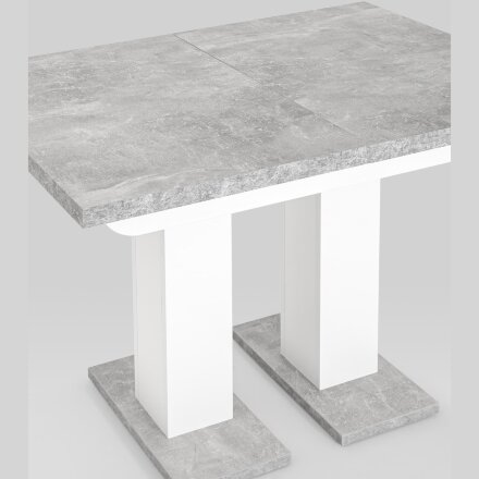 Стол Stool Group Clyde раскладной 110-168*75 см бетон/белый лофт 