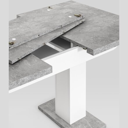 Стол Stool Group Clyde раскладной 110-168*75 см бетон/белый лофт 