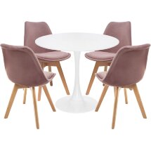 Обеденная группа Мебель Китая Ахели light purple / wood / white