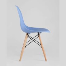 Стул Eames Eames SIMPLE DSW голубой, литой полипропилен, стальной каркас, натуральный массив бука