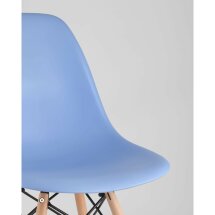 Стул Eames Eames SIMPLE DSW голубой, литой полипропилен, стальной каркас, натуральный массив бука