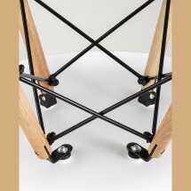 Стул Eames Eames SIMPLE DSW голубой, литой полипропилен, стальной каркас, натуральный массив бука