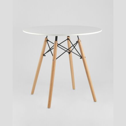 Стол Eames DSW D80, столешница МДФ, ножки массив бука 