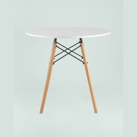 Стол Eames DSW D80, столешница МДФ, ножки массив бука 