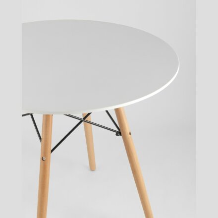 Стол Eames DSW D80, столешница МДФ, ножки массив бука 