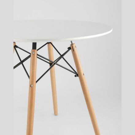 Стол Eames DSW D80, столешница МДФ, ножки массив бука 