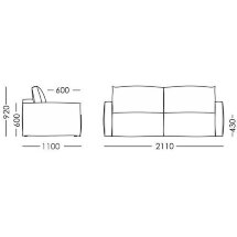 Диван прямой Split 1600