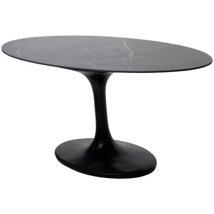 Стол AVOLA 180 MATT BLACK MARBLE SOLID CERAMIC / BLACK М-City 