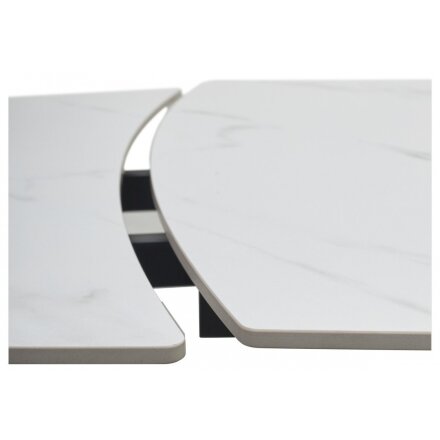 Керамический стол Balde 120 matt white marble solid ceramic / black 