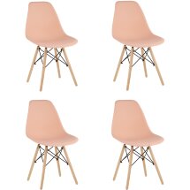 Стул Eames Style DSW персиковый x4 (разборный каркас)