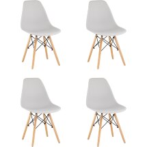 Стул Eames Style DSW светло-серый x4 (разборный каркас)