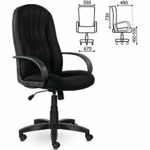 Кресло офисное BRABIX &quot;Classic EX-685&quot;, ткань E, черное, 532024