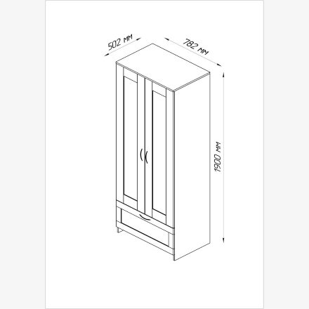 Шкаф для одежды двухстворчатый, с выдвижным ящиком  СИРИУС 