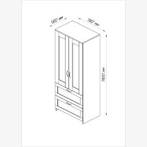 Шкаф для одежды двухстворчатый, с двумя выдвижными ящиками СИРИУС