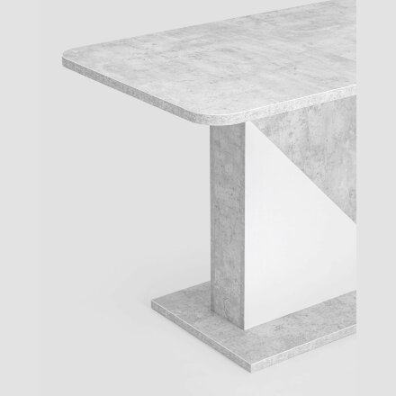 Стол Stool Group Accent раскладной 110-145*69 см бетон/белый 