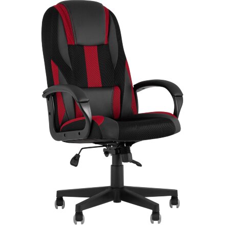 Геймерское кресло TopChairs TopChairs ST-CYBER 9 черный/красный текстиль/эко.кожа крестовина пластик 