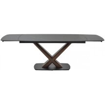 Керамический стол Blanco 160 matt black marble solid ceramic / орех