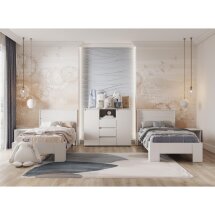 Кровать Элла КР 01 90х200 белый / белый