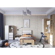 Кровать Элла КР 01 90х200 белый / дуб крафт золото