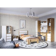 Кровать Элла КР 01 90х200 белый / дуб крафт золото