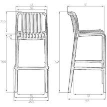 Стул барный DOBRIN CHLOE BAR, черный