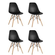 Стул Eames Style DSW черный x4 (разборный каркас)