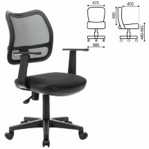 Кресло BRABIX &quot;Drive MG-350&quot;, с подлокотниками, сетка, черное, 532082
