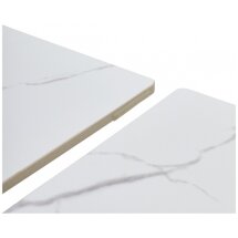 Керамический стол Estebio 160 gloss statuario white solid ceramic / серый металлик