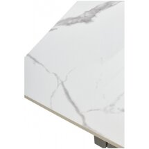 Керамический стол Estebio 160 gloss statuario white solid ceramic / серый металлик