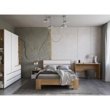 Кровать Элла КР 02 140х200 белый / дуб крафт золото