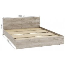 Кровать Адайн КР-160 160х200 дуб крафт серый / дуб крафт серый