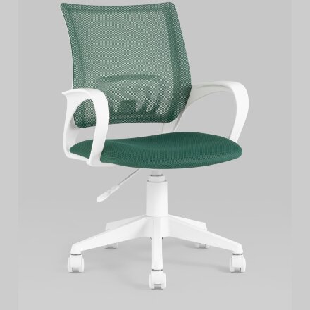 Кресло офисное TopChairs ST-BASIC-W зеленый крестовина пластик белый 