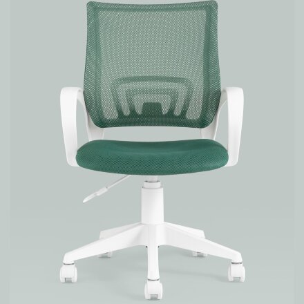 Кресло офисное TopChairs ST-BASIC-W зеленый крестовина пластик белый 