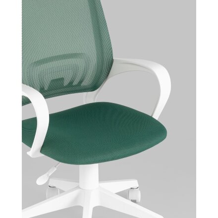 Кресло офисное TopChairs ST-BASIC-W зеленый крестовина пластик белый 
