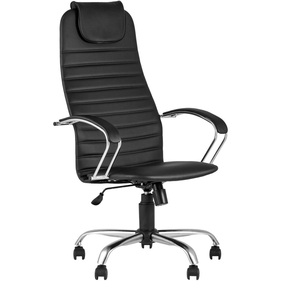 Компьютерное кресло Stool Group офисное Сеймур экокожа черный крестовина хром Компьютерное кресло Stool Group офисное Сеймур экокожа черный крестовина хром