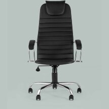 Компьютерное кресло Stool Group офисное Сеймур экокожа черный крестовина хром