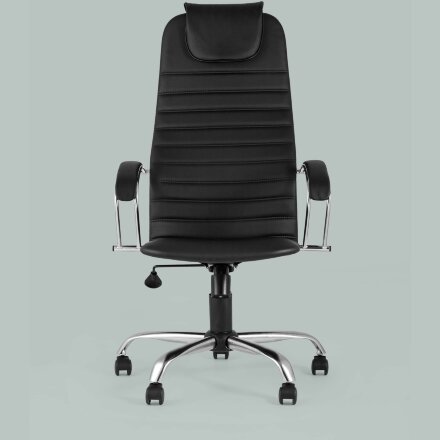 Компьютерное кресло Stool Group офисное Сеймур экокожа черный крестовина хром 
