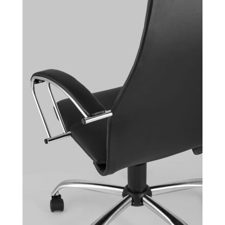 Компьютерное кресло Stool Group офисное Сеймур экокожа черный крестовина хром 